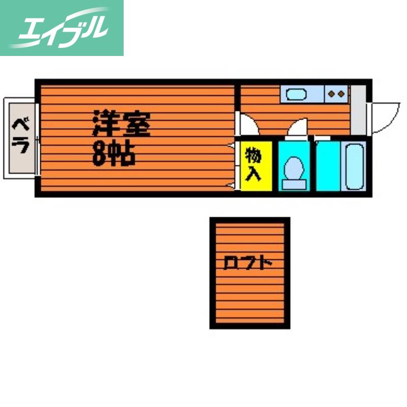 K&T98(1K/2階)の間取り写真