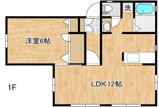 フレール春日(1LDK/1階)の間取り写真