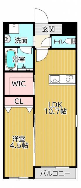 REGNO永犬丸(1LDK/1階)の間取り写真