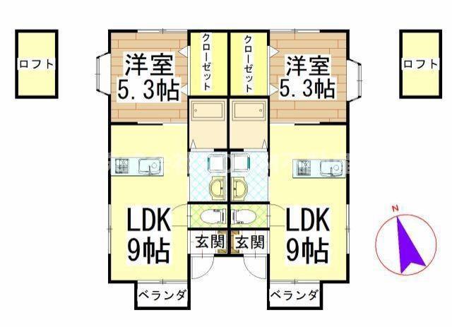 ユミール・マリン(1LDK/2階)の間取り写真