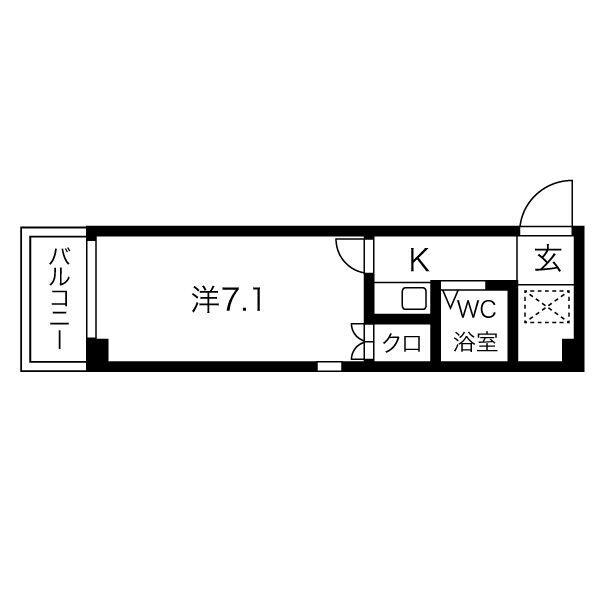 キャピタル上前津(1K/2階)の間取り写真