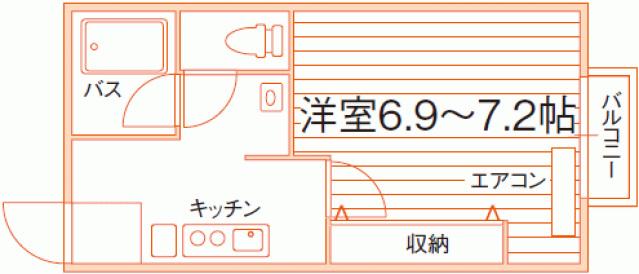 SAUSALITOAPARTMENTSUNIVERSITYAVENUE(1K/2階)の間取り写真