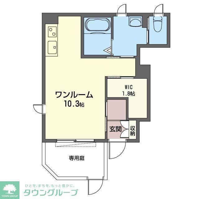 ヘリオス志木本町(ワンルーム/1階)の間取り写真