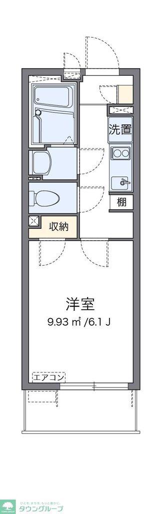 クレイノ与野(1K/3階)の間取り写真