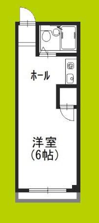 住道ハイツ(ワンルーム/2階)の間取り写真