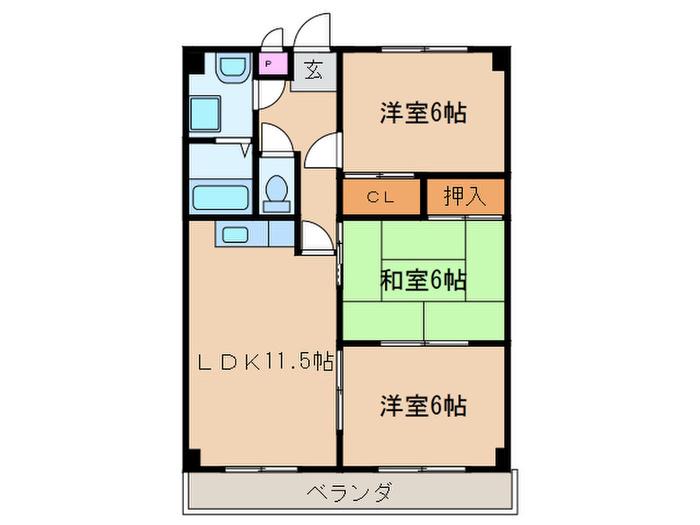 ロイヤルオタイ(3LDK/5階)の間取り写真