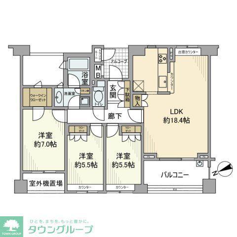 ドレッセ美しの森フロラージュウエストヒル(3LDK/5階)の間取り写真