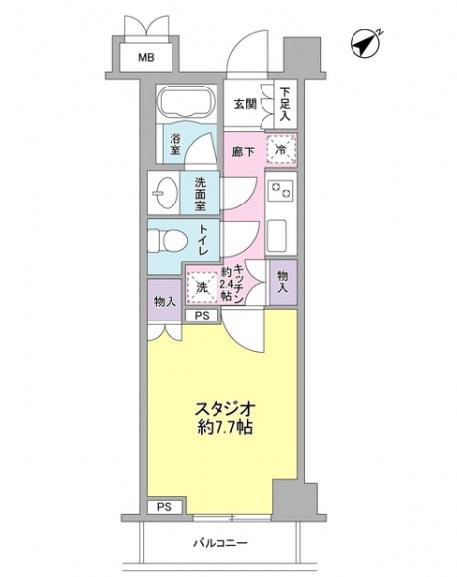SAN PIES NEZU(1K/1階)の間取り写真