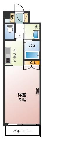 グランデュ桜(1K/2階)の間取り写真