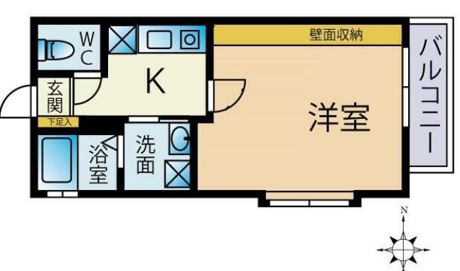 ダイユ-12番館(1K/2階)の間取り写真