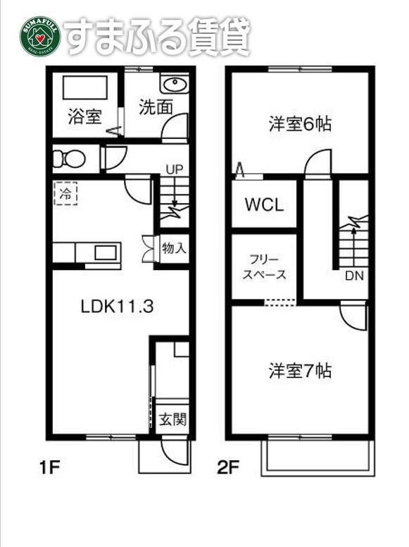 MAISONNETTE RABI A(2LDK/1階)の間取り写真
