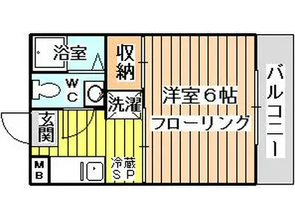 モリハイム大桐(1K/4階)の間取り写真