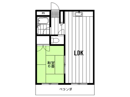 ベルエールまるしん4(1LDK/2階)の間取り写真