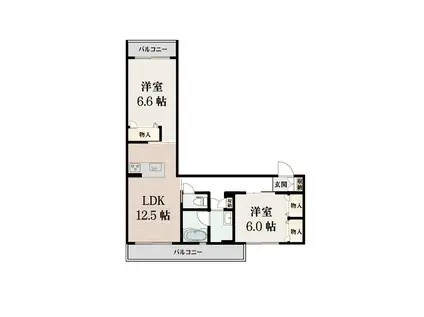 リラフォート藤森(2LDK/2階)の間取り写真