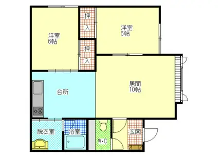 ソゴウハイツ(2LDK/1階)の間取り写真