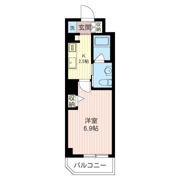 目白谷口マンション(1K/3階)の間取り写真