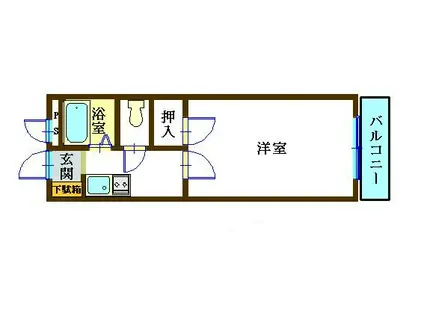 モナークマンション甲府II(1K/2階)の間取り写真
