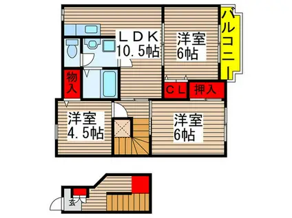 セピア高津 弐番館(3LDK/2階)の間取り写真