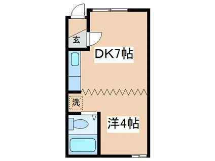 パークサイドR(1DK/1階)の間取り写真