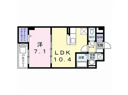 アイリス美園(1LDK/3階)の間取り写真