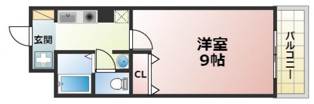 Mプラザ布施弐番館(1K/9階)の間取り写真