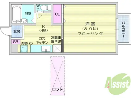 H&M HOUSE(1K/1階)の間取り写真