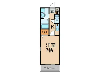 マメゾン志賀(1K/1階)の間取り写真