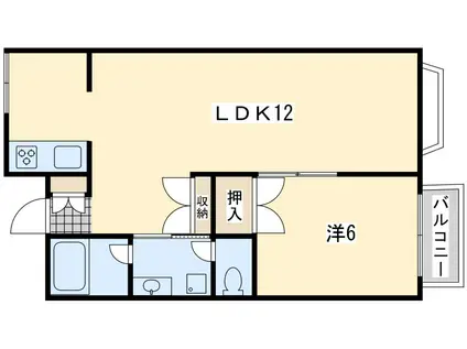 メゾン21カワナミ(1LDK/2階)の間取り写真
