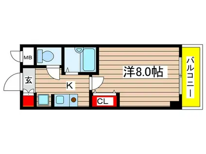 リビエール金山(1K/2階)の間取り写真