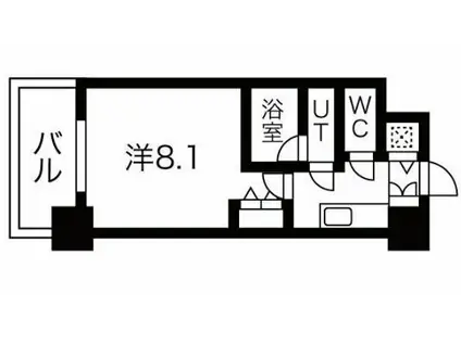 スプランディッド高井田(1K/11階)の間取り写真