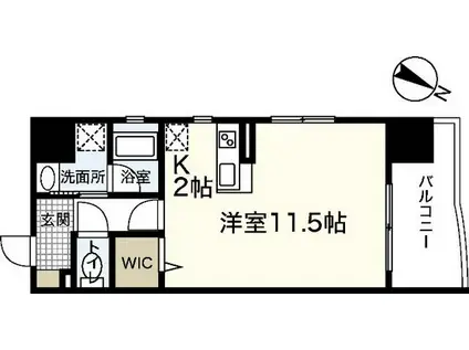 サムティレジデンス平和大通(ワンルーム/9階)の間取り写真