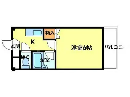 ジュネスTUKUMO(1K/2階)の間取り写真