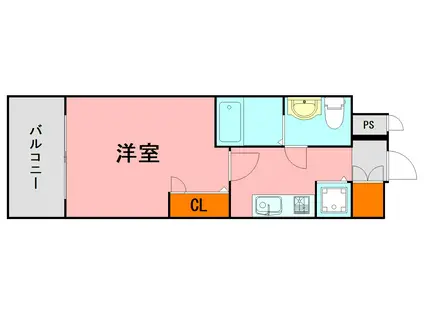 ピュアドームグランテージ博多(1K/5階)の間取り写真