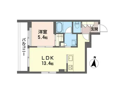 モゼモ青戸(1LDK/2階)の間取り写真