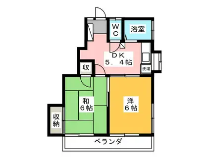 石神井ハイツ(2DK/2階)の間取り写真