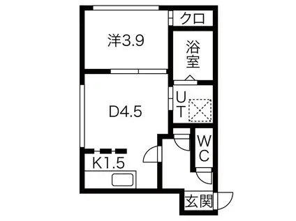 KNOWLEDGE円山(1DK/4階)の間取り写真