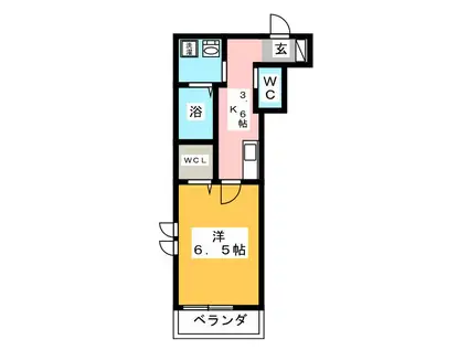 川崎カスケード(1K/1階)の間取り写真