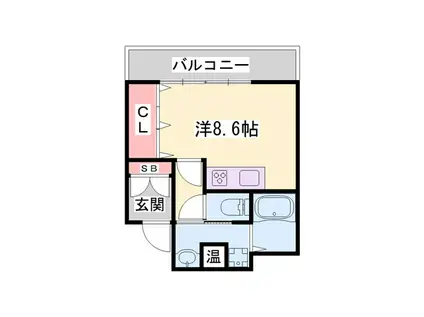 シャトー三和南車崎(ワンルーム/3階)の間取り写真