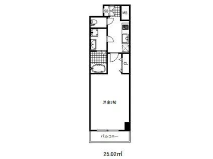 レジデンス神戸ヴェルノ(1K/6階)の間取り写真