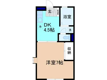 メイフィールド(1DK/1階)の間取り写真