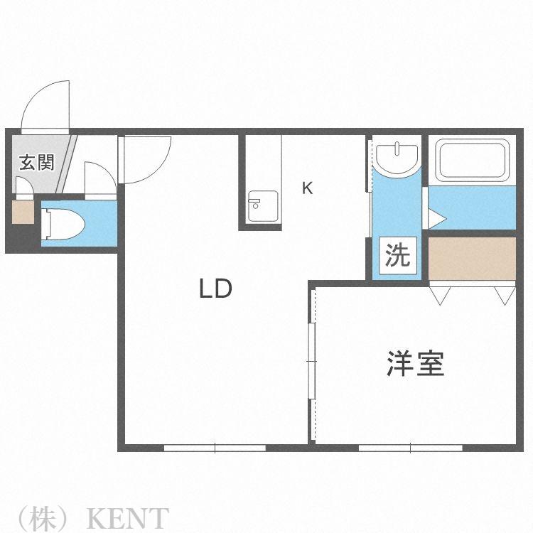 ABOND(1LDK/2階)の間取り写真
