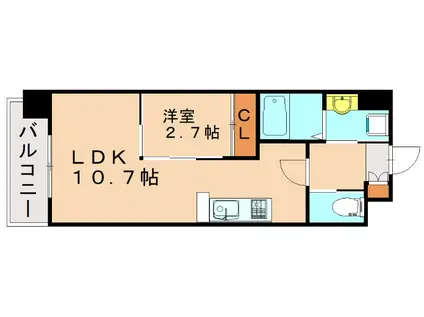 OMANSION(1LDK/2階)の間取り写真