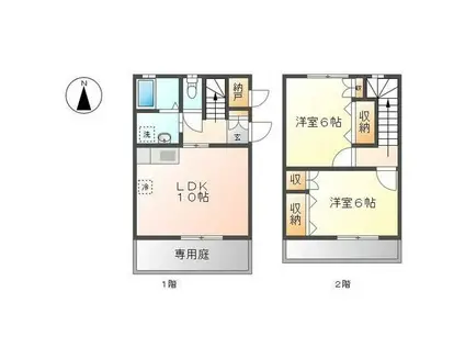 パシフィックテラス(2LDK/1階)の間取り写真