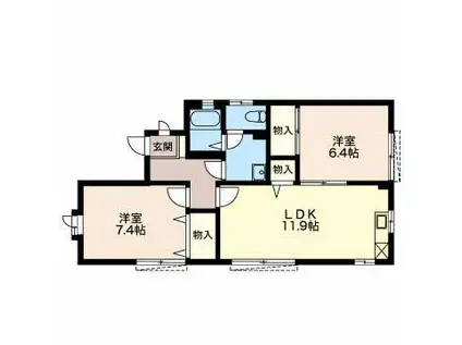 グラン・シャリオ堂林(2LDK/1階)の間取り写真