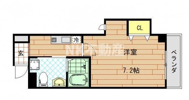 第7美和マンション(1K/8階)の間取り写真