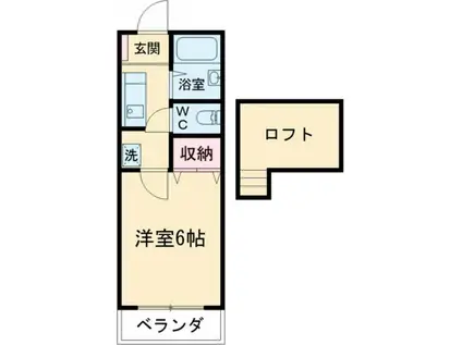 シューフルールII(1K/1階)の間取り写真