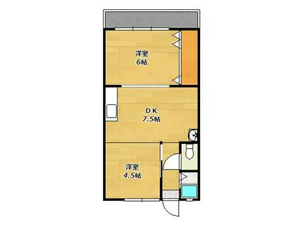 伊勢田マンション(2LDK/2階)の間取り写真