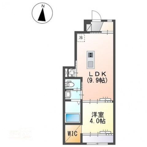 GRANDLUANA(1LDK/1階)の間取り写真