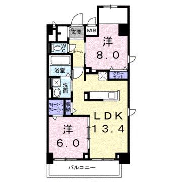 KUNIO(2LDK/2階)の間取り写真