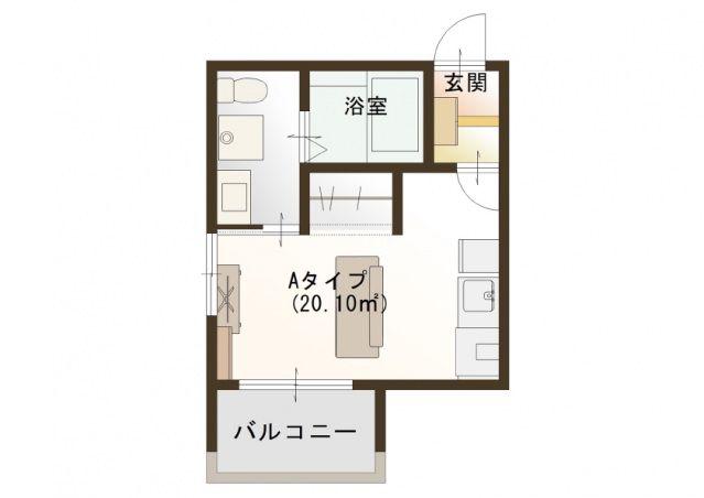 PREGO城内(ワンルーム/3階)の間取り写真